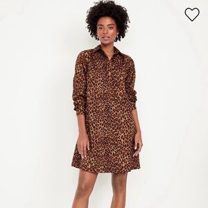 NWT Old Navy Loose Mini Short Dress- Leopard sz small